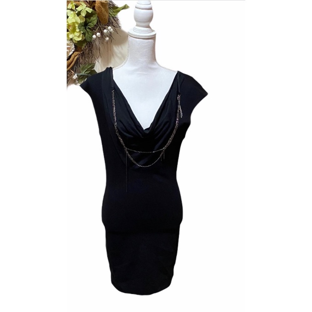 Balmain nspired Blk Theory Chain Design Mini Dress
